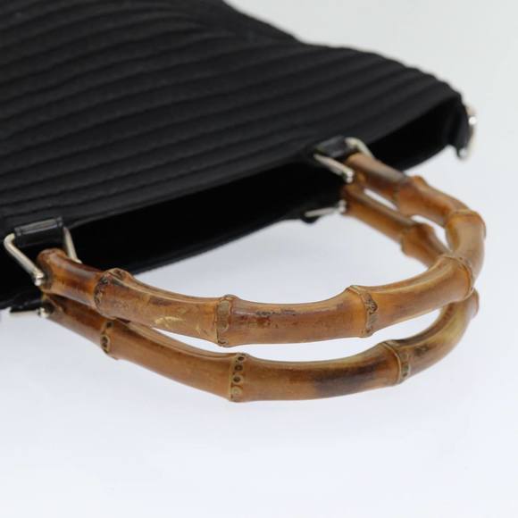 GUCCI Bamboo Hand Bag Nylon Black Auth am6667 - Picture 7 of 16